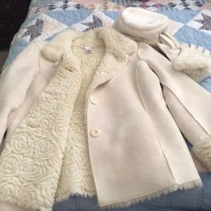White jacket with matching hat and gloves